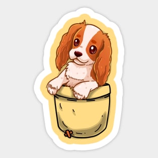 Pocket Cute Cavalier King Charles Spaniel Dog Sticker